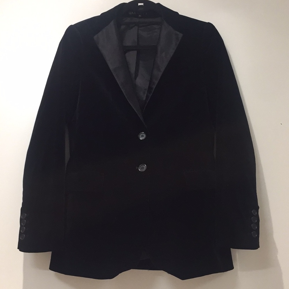 Theory - Black Velvet Blazer with Satin Lapels